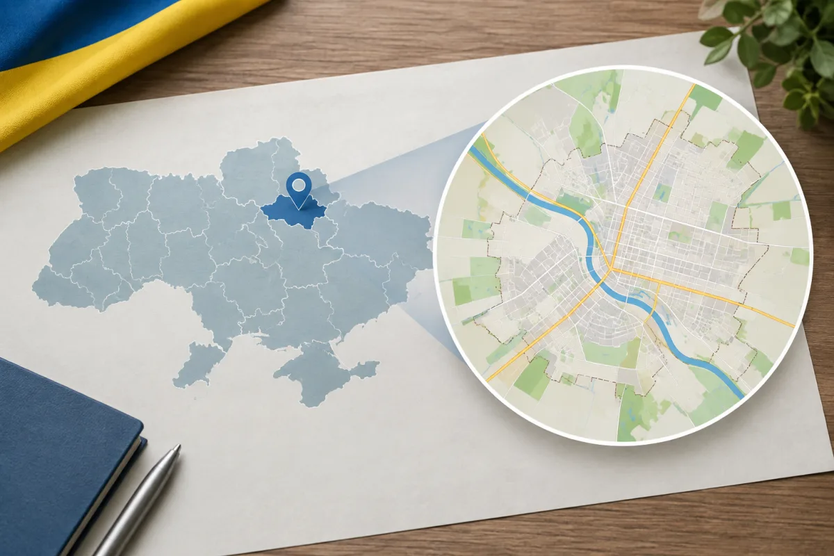 Карта Лубен: город на карте Украины, улицы и дома